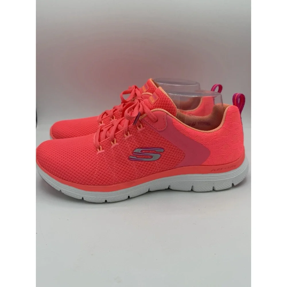 Skechers Women's Flex Lite Air Cool Neon Pink Memory Foam Running Shoes Size 9.5